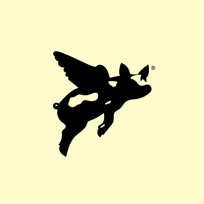 When Piggs Fly abstract animal animal logo brand design fly logo logomark logotype mark minimalism pig simple whisky wings yellow