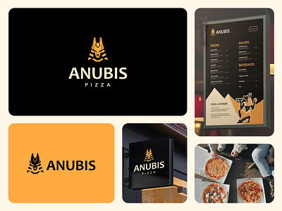 Pizza Visual Brand Identity anubis branding egypt graphic design illustration logo menu pizza pizzeria visual brand identity