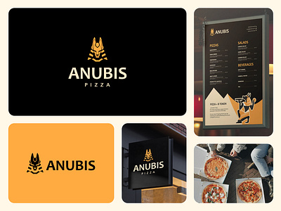 Pizza Branding anubis branding egypt graphic design illustration logo menu pizza pizzeria visual brand identity