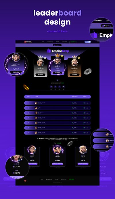 Leaderboard design 3d website gaming website leaderboard leaderboard design ui ui ux ux website