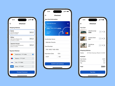 Credit Card Checkout - Daily UI #002 002 app app design checkout checkout cart checkout flow checkout process checkout screen credit card credit card checkout daily ui daily ui 002 figma mobile app mobile design payment payment method shipping address ui ui challenge