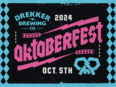 Oktoberfest Type custom typography drekker brewing festival icon illustration lightning lockup logo oktoberfest pretzel skull type wheat