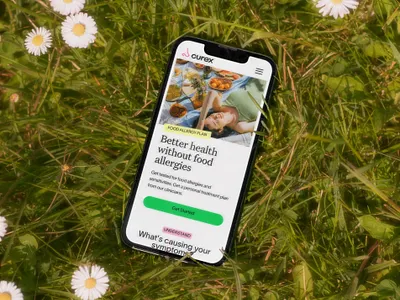 Curex - Food allergy landing page allergy branding design digital healthcare minimal ui uidesign web wellness