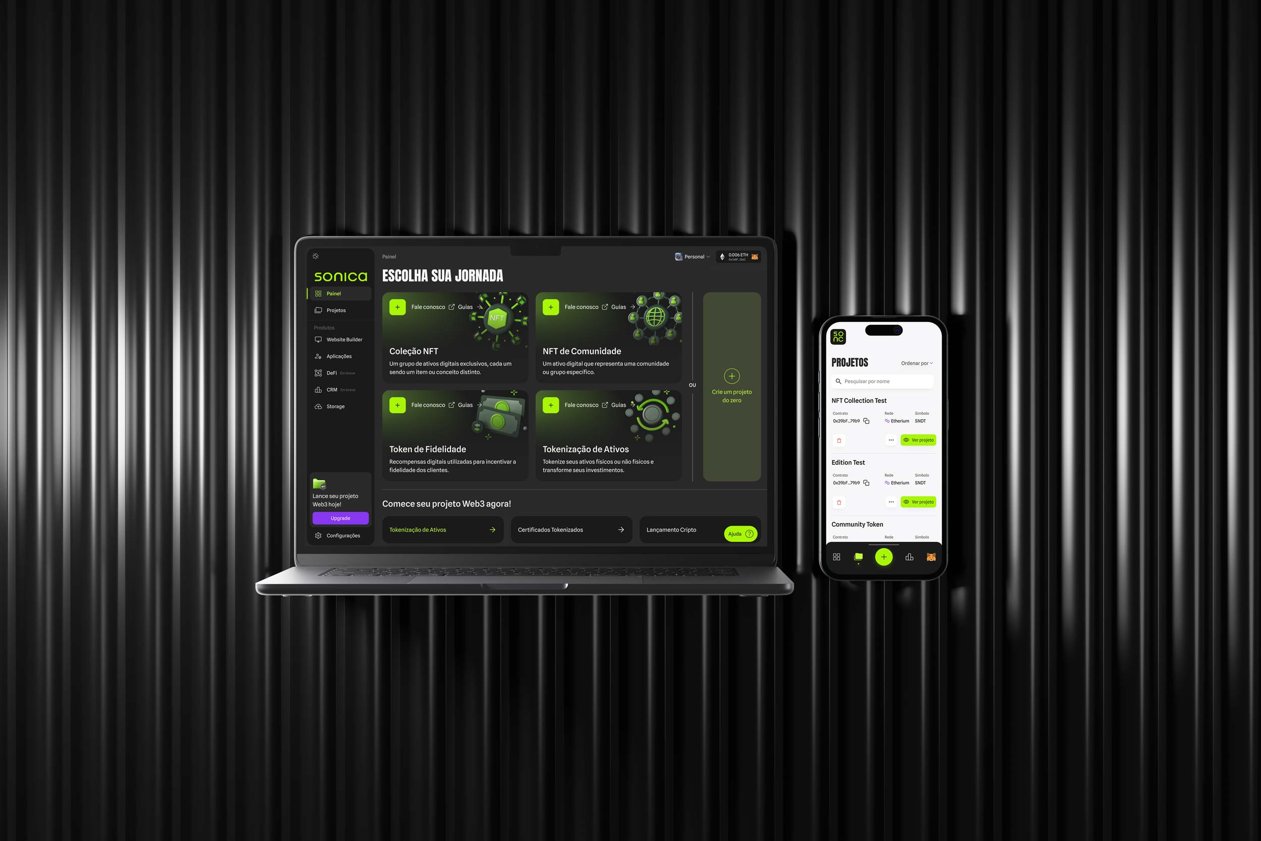 Sonica - Web 3 platform dashboard 3d dashboard digital product ui ux design web app web3