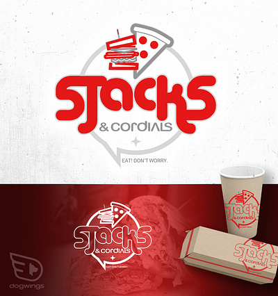 Logo concepts branding chipdavid dogwings food logo pizza sandwich vector