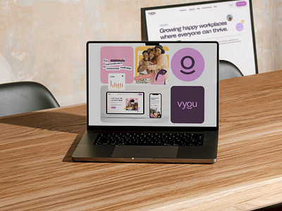 Vyou - employee wellbeing platform b2b branding corporate design digital happy minimal uidesign wellbeing