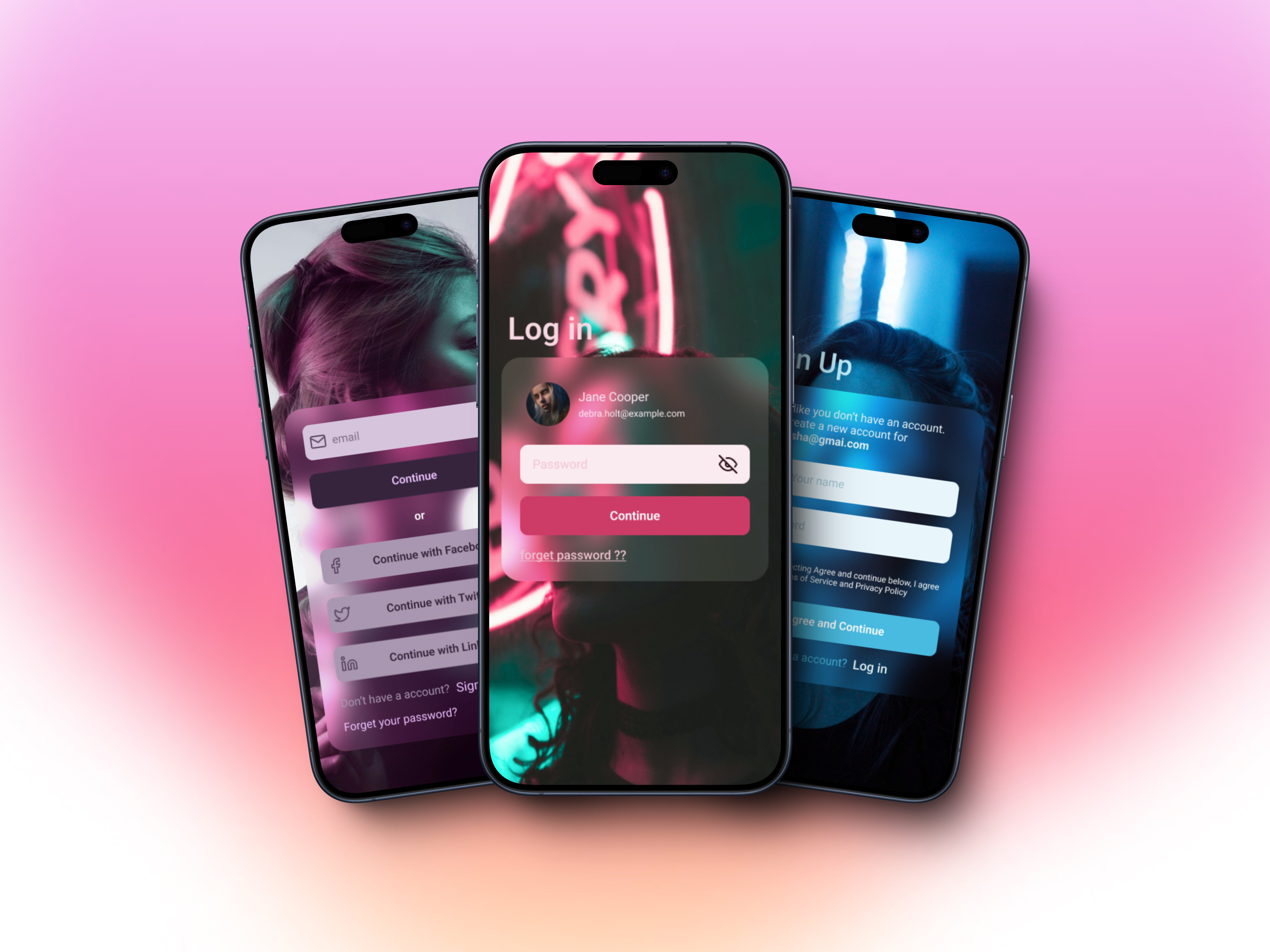 Log in Sign Up Page UI UX Design app design app screen design app ui design log in page ui sign up page ui ui ui design user interface ux design