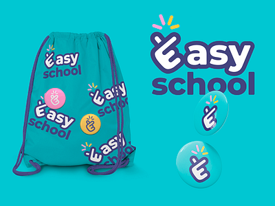 Easy school branding discover easy education graphic design kids letter e logo logotype school
