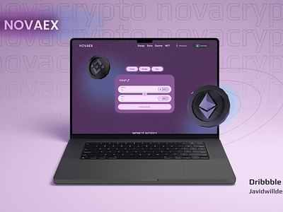 Crypto Swap exchange landing page 3dassets cryptoexchange minimaldesign nftmarketplace uiuxdesign