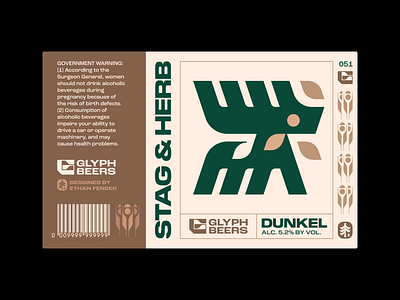 Glyph Beer 51 antler beer beer label craft beer deer dunkel forest hardware herb hunting icon label design leaf logo midwest nature outdoors packaging stag symbol