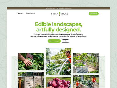 Fresh Roots edible landscaping website customer spotlight design edible landscaping landscape design landscape website small business website sustainable landscaping web design website design