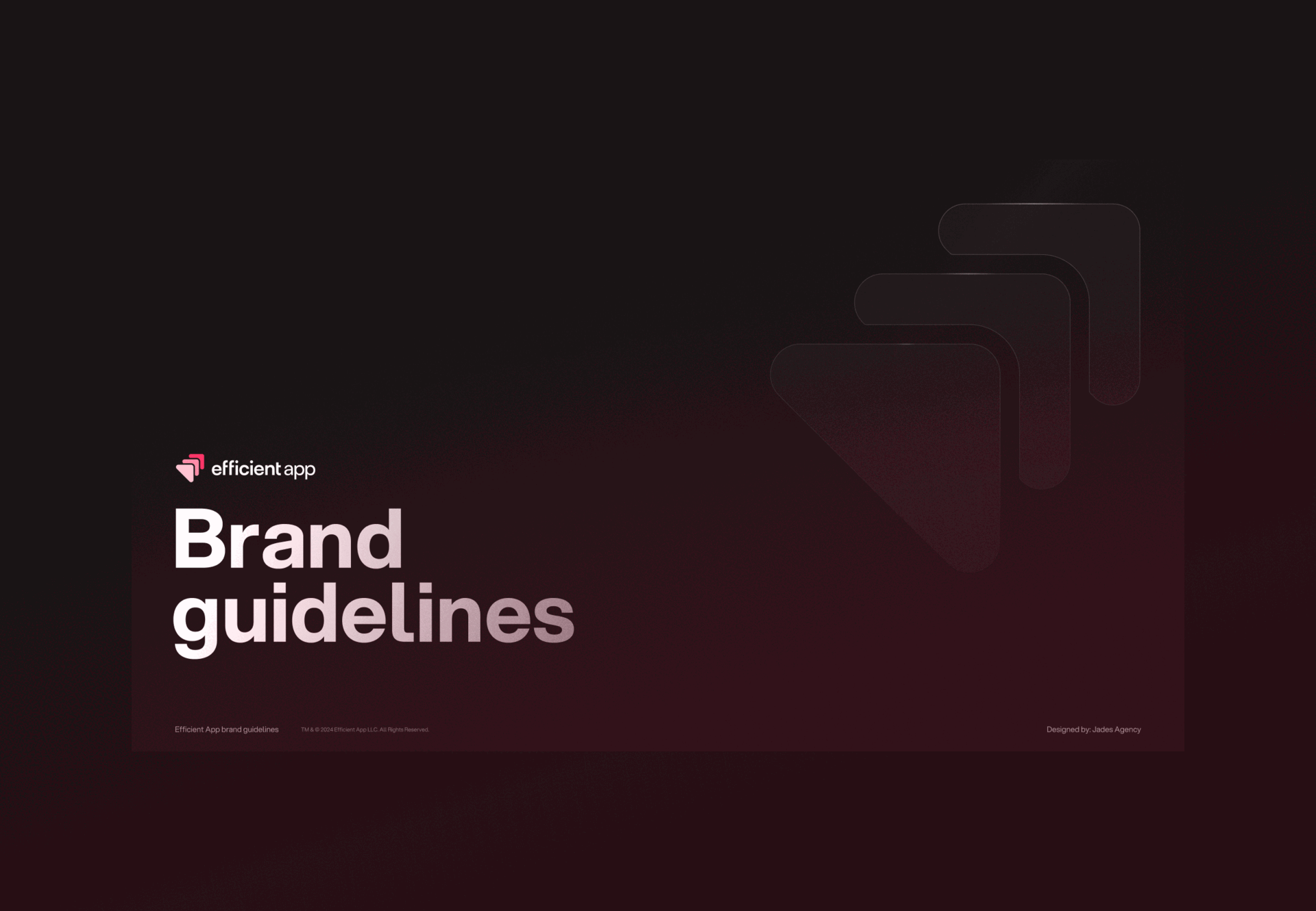 Efficient App - Brand guidelines brand guidelines branding design logo logo design pink reviewing saas tech brand