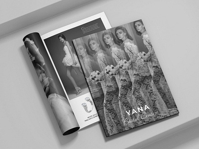 YANA Bridal Couture Catalogue book bridal bw catalog dress fashion graphic design indesign jewellery jewelry magazine typography wedding