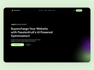 Passionfruit: Hero for the Landing Page animation branding graphic design landingpage motion graphics ui ux