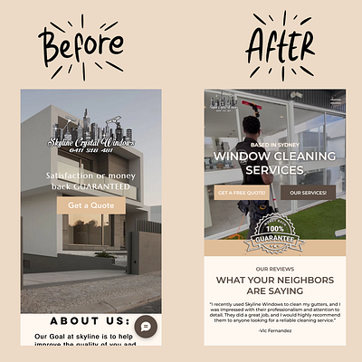 Skyline Crystal Window's Before & After before and after branding design figma graphic design illustration logo ui ui design web design webdesign website design website redesign wordpress wordpress design wordpress website