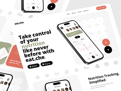 Calorie screening website "Eat Che" app statistic calorie screening calorie tracker calories design food app eat tracker food app food tracker graphic design icon design mobile app mobile app design mobile app tracker restaurant search selection of restaurants statistics app ui design web design website design