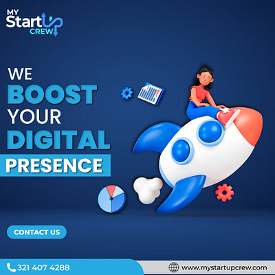 Boost Your Digital Presence with My Startup Crew 🚀 boost branding design digital presence graphic design illustration logo typography ui ux vector web design