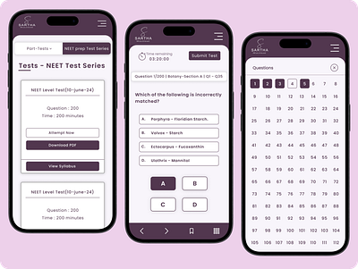 Test Series. accessibility educational design figma interactive design online testing responsive design test series uiux design webdesign