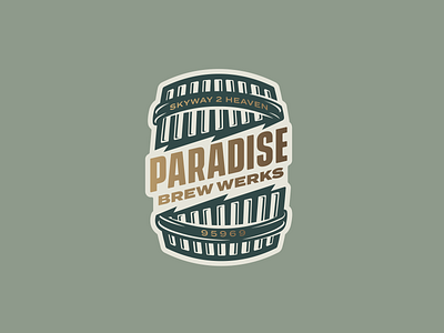 Paradise Brew Werks Logo Design badge barrel icon beer design brand designer branding brewery branding brewery logo craft beer design graphic design icon design logo design logo designer type visual identity