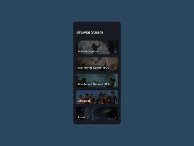 Daily UI Challenge #5 - Category Screen category screen daily ui challenge design figma mobile category screen mobile daily ui challenge steam category screen ui