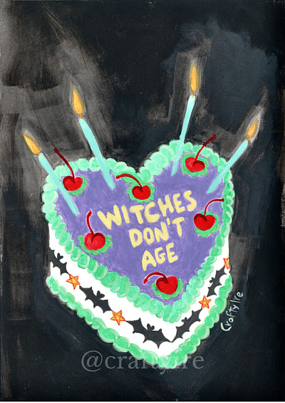 witchbitch 💋🤟🏻 cake cake quotes food illustration food illustrator illustration witches