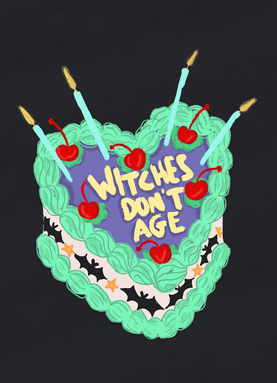 witchbitch 💋🤟🏻 cake cake quotes food illustration food illustrator illustration witches