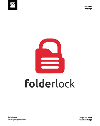 Folder Lock Logo branding design folder folder lock logo graphic design lock logo logo maker logo type logos logotype simple simple logo tech vector