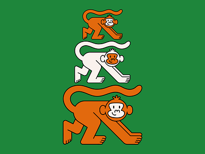 Koko Monkey animal cartoon composition cute design flat friendly fun green illustration mascot minimal monkey simple vector
