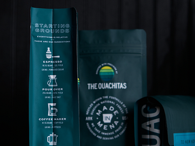 Starting Grounds! arkansas coffee coffeebag coffeepackaging coffeepouch hunter oden packagedesign