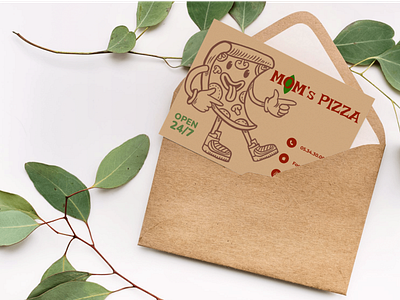 MOM's Pizza visite card branding cards creativedesign design designdaily fooddesign graphic design logo mockup pizza pizzabusinesscard restaurantdesign textures ui ux visitecards