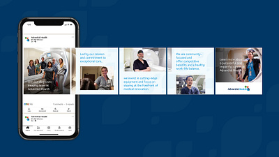 Adventist Health LinkedIn Carousel Ad branding digital graphic design linkedin social media ui visual design