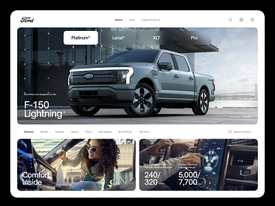 Ford Motor Company – UI UX Design automobile car design electro car ford interface light lightining luxury site ui uiux ux vehicles