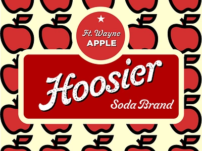 Hoosier Soda Brand, Fort Wayne Apple flavor adobeillustrator brand branddesign brandidentity branding brandmarks design graphic graphic design graphicdesign label learning logo logobrand logodesign logomark soda typography vector vintagedesign