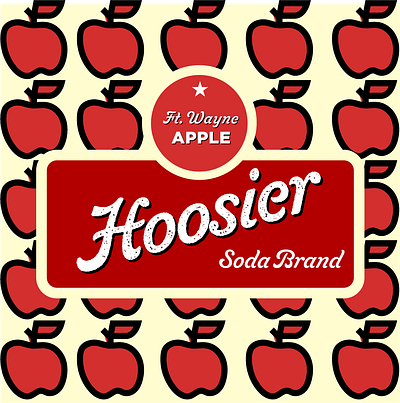 Hoosier Soda Brand, Fort Wayne Apple flavor adobeillustrator brand branddesign brandidentity branding brandmarks design graphic graphic design graphicdesign label learning logo logobrand logodesign logomark soda typography vector vintagedesign