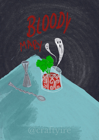 bloody mary 🩸🪞👻 bloody mary digital illustration drink food and drink food illustrated food illustration food illustrator