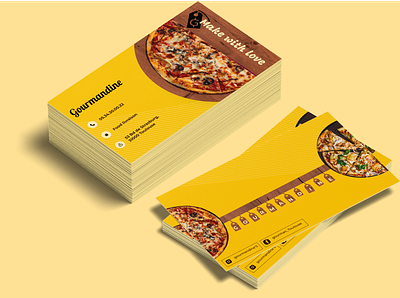 Gourmandine visite cards 3d branding brown businesscard carddesign cards creativedesign dark designtrends food fooddesign graphicdesign logodesign mockup restaurant tree typography ui ux yellow