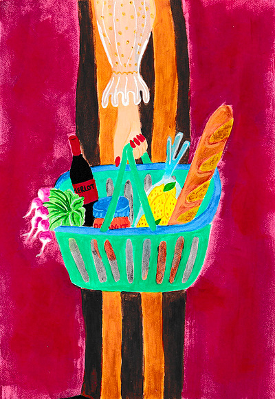 at the supermarket 🥖🍷🍋🥦 art work food art food illustration food illustrator illustration illustrator