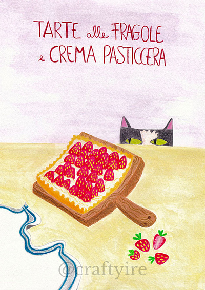 gatti & dolci 🥧🐈‍⬛ bloggers cakes cat illustration cats crayon dolci food art food blogger food illustration food illustrator gatti recipes