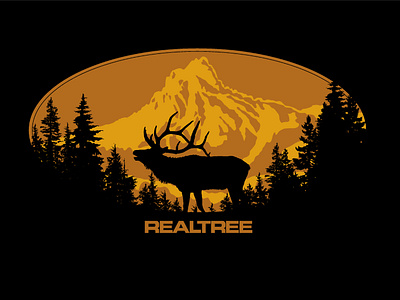 Sunset Bugle elk graphic design hunting illustration mountain tee shirt