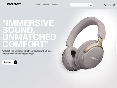 Redesign BOSE website animation branding figma figma design graphic design interaction motion graphics sleek design ui website