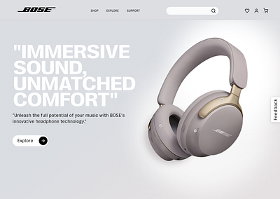 Redesign BOSE website animation branding figma figma design graphic design interaction motion graphics sleek design ui website