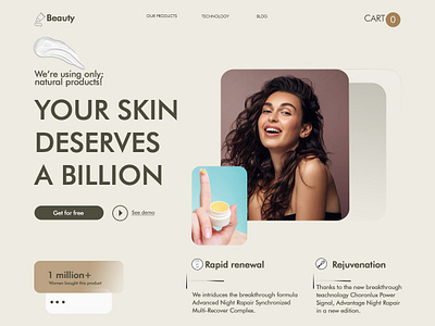 You skin deserves a billion SKIN CARE banner branding design graphic design illustration logo photoshop ui ux vector