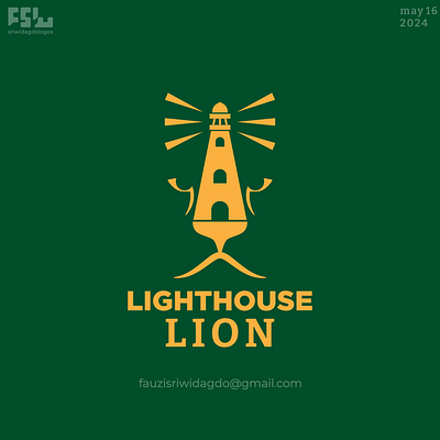 Lion+lighthouse logo concept brand branding corporate creative design dual meaning fauna graphic design identity lighthouse lighthouse logo lion logo logo design vector wild