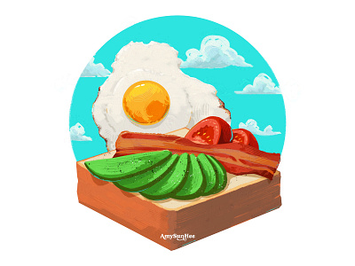 Sunny side up 🍳 design drawing eggs food illustration