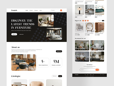 Furnish - Furniture landing page chair decor e commerce e commerce landing page e commerce website furniture furniture landing page furniture website landing page landing page design online store product sofa store ui ui design ux ux design website website design