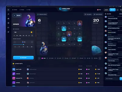 Mines : Gambling betting casino branding casino design casino games casino interface casino originals crush csgo design mines design roulette gambling casino game game ui mines mines game plinko poker slot ui casino ux casino