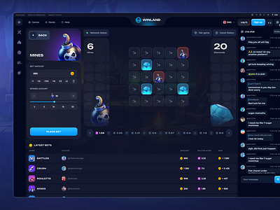 Mines : Gambling casino design online casino games casino mines crush game crypto casino crypto dashboard crypto slots dark mode igaming in house live betting mine mines game mines online original games originals premium casino slots top gambling web3 betting