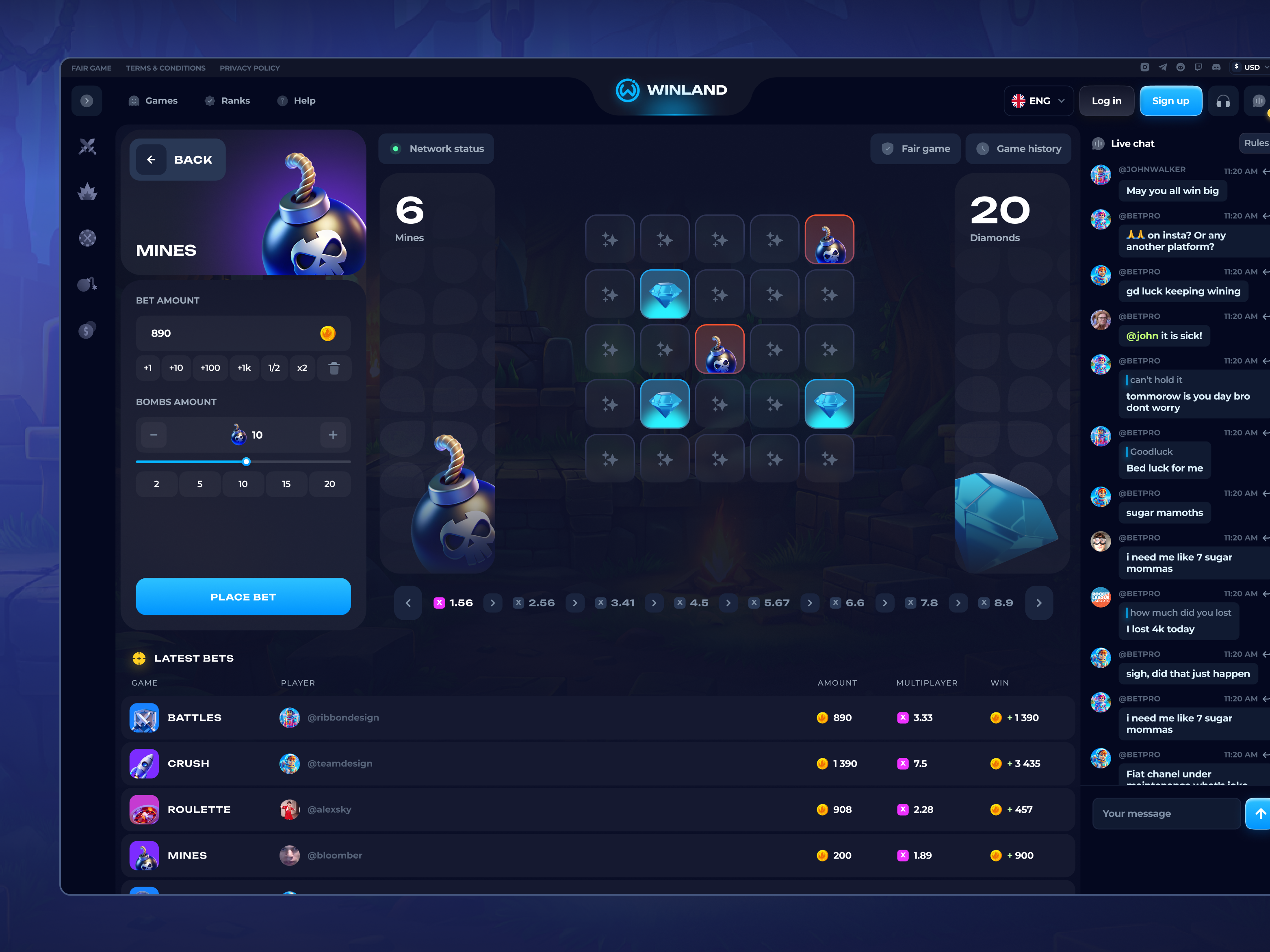 Example of Full Cycle Casino UI/UX Design