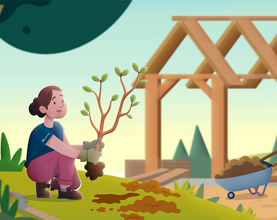 Georgia Pacific Brand Scene animation branding cartoon community environment explainer illustration industry sustainable vector video
