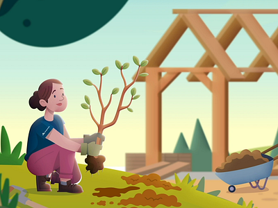 Georgia Pacific Brand Scene animation branding cartoon community environment explainer illustration industry sustainable vector video
